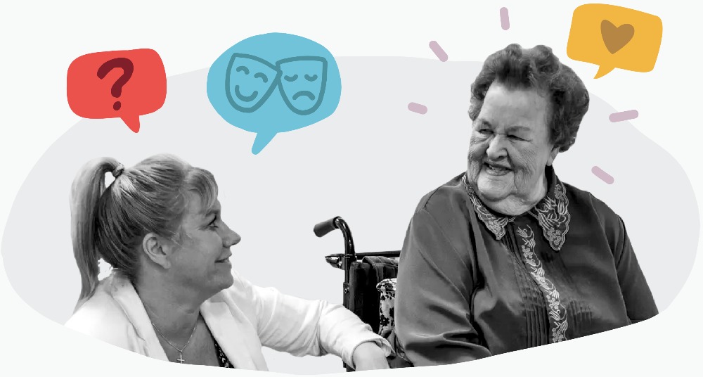 Illustratie interactie in woonzorgcentrum