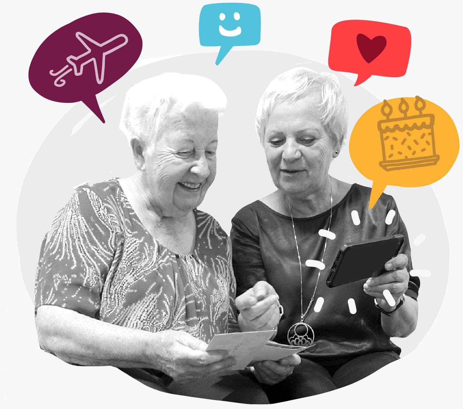 Illustratie familie die levensverhalen verzamelt